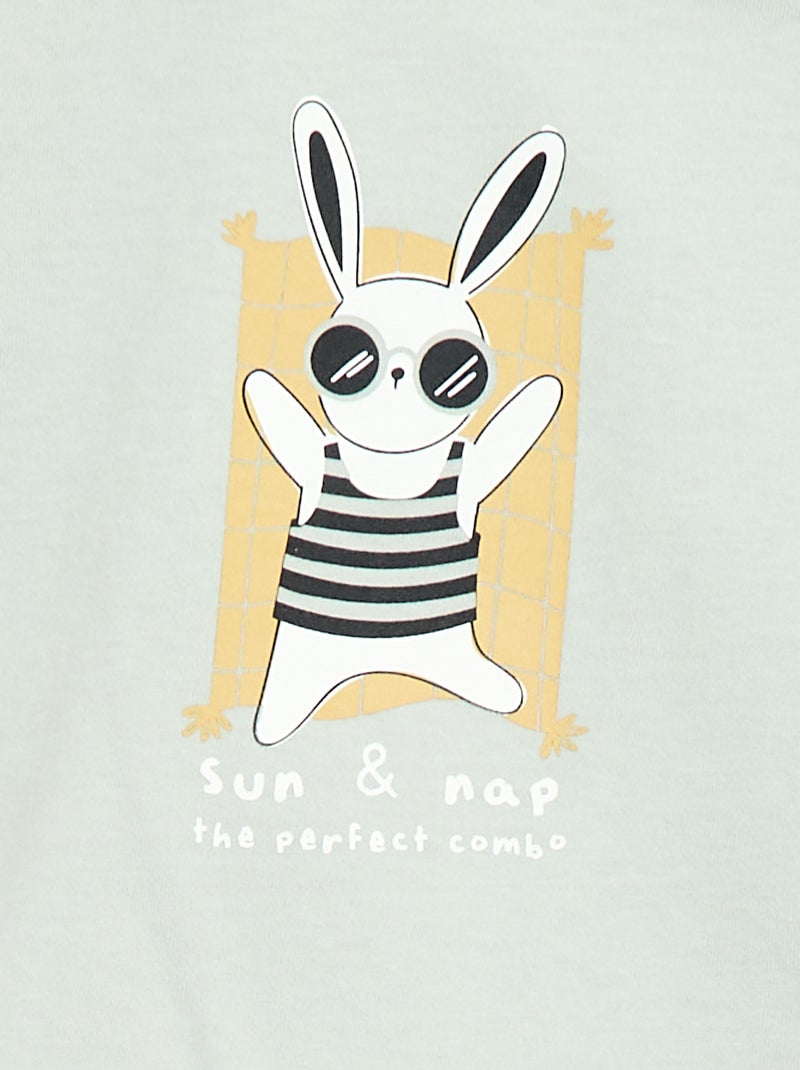 T-shirt à manches courtes en jersey de coton Vert - Kiabi