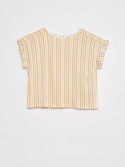 T-shirt à manches courtes en maille crêpe - Kiabi