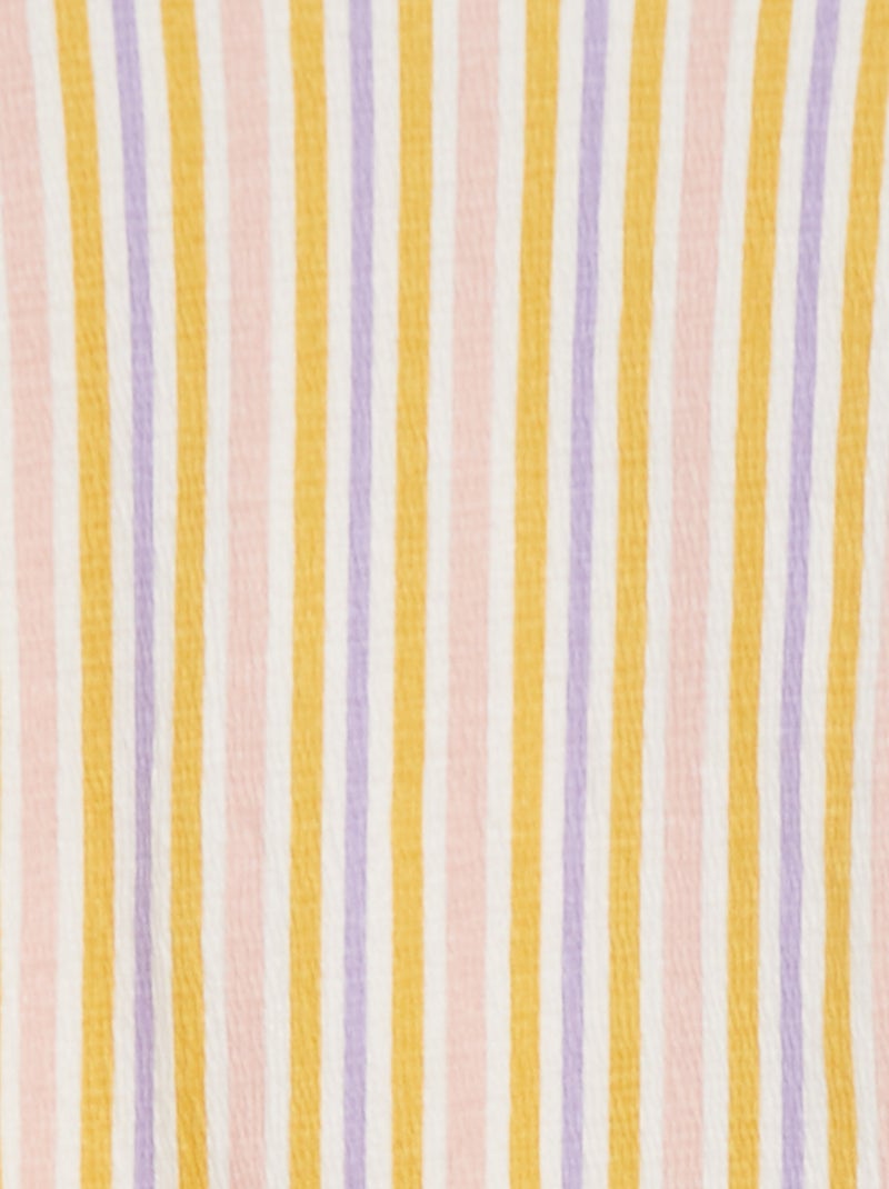 T-shirt à manches courtes en maille crêpe BEIGE - Kiabi