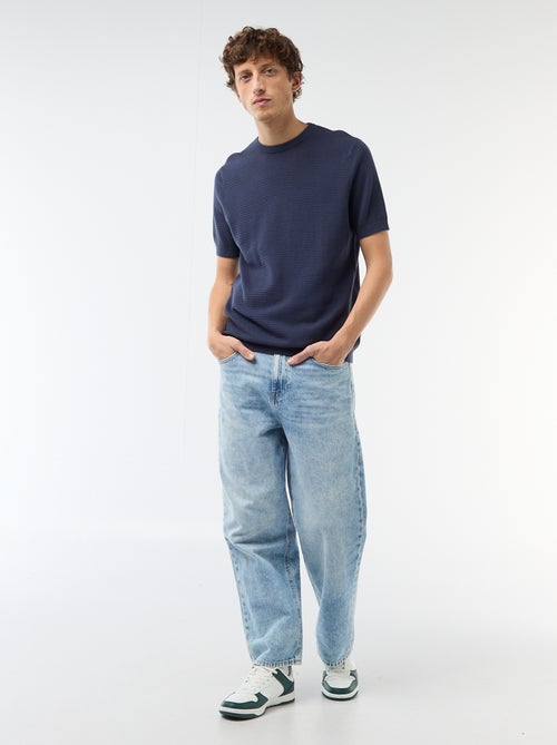 T-shirt à manches courtes en matière fantaisie - Kiabi