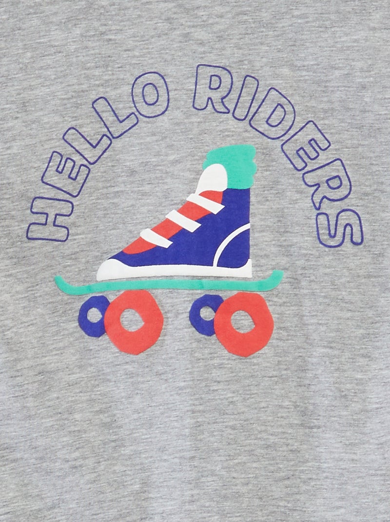 T-shirt à manches courtes et col rond avec imprimé BLANC - Kiabi