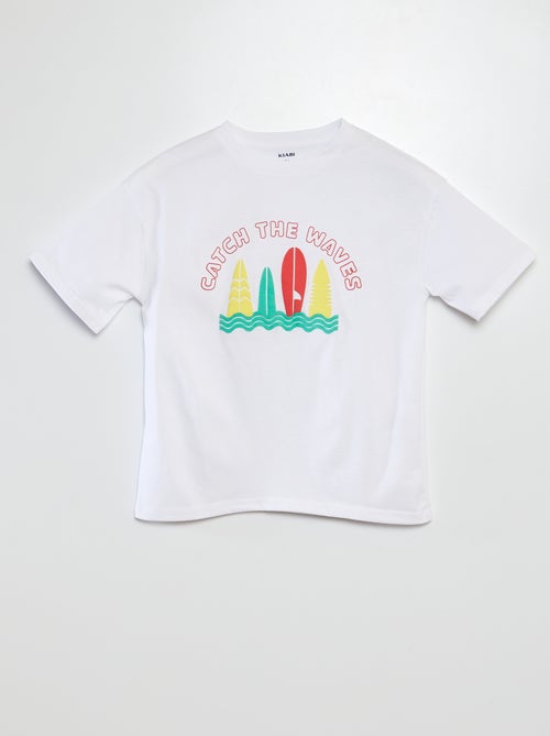 T-shirt à manches courtes et col rond avec imprimé - Kiabi