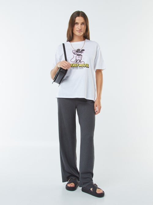 T-shirt à manches courtes et col rond 'Disney' - Kiabi