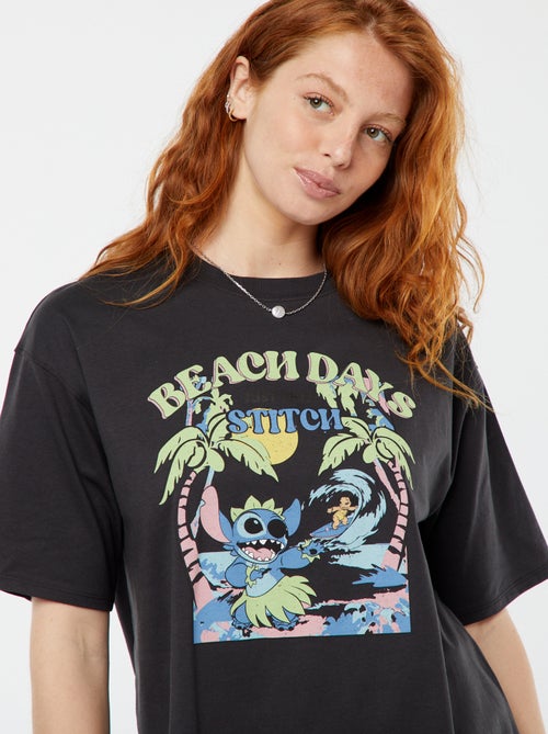 T-shirt à manches courtes et col rond 'Disney' - Kiabi