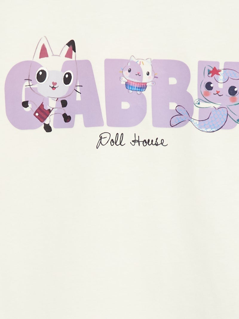 T-shirt à manches courtes 'Gabby et la maison magique' 'Universal' Blanc - Kiabi