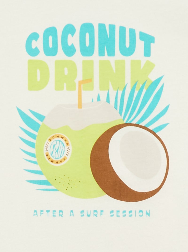 T-shirt à manches courtes imprimé Beige - Kiabi