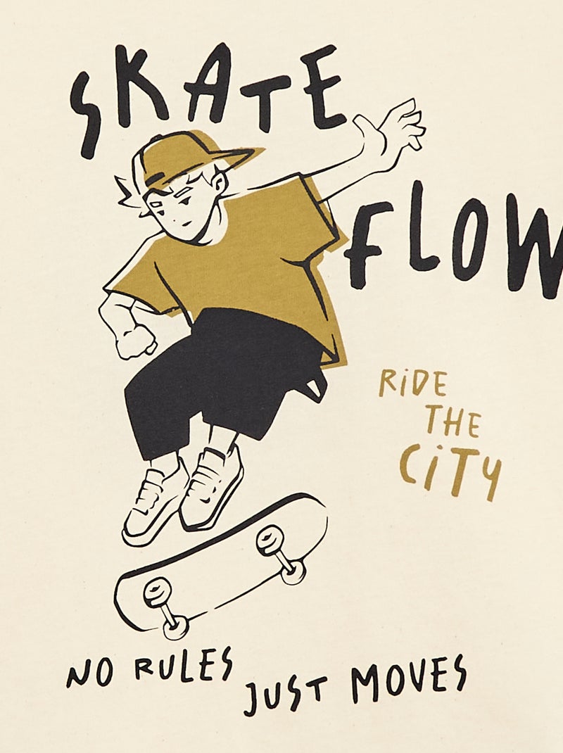 T-shirt à manches courtes imprimé Blanc - Kiabi