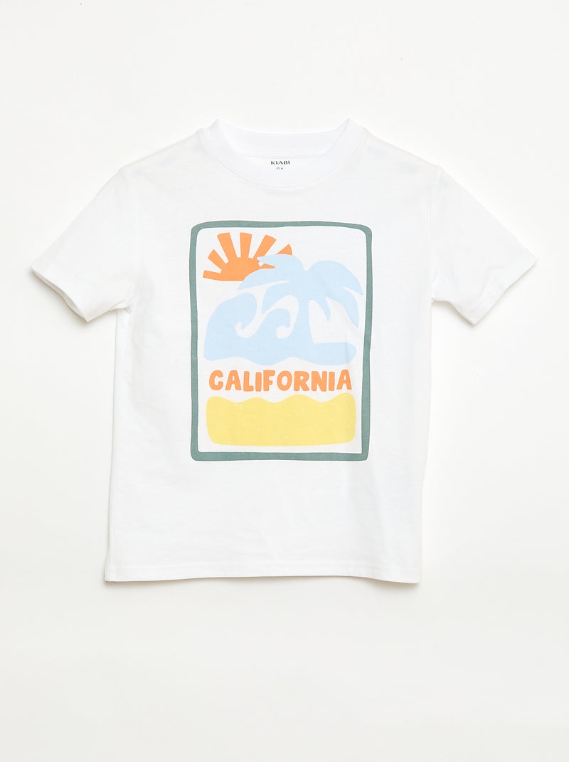 T-shirt à manches courtes imprimé Blanc - Kiabi