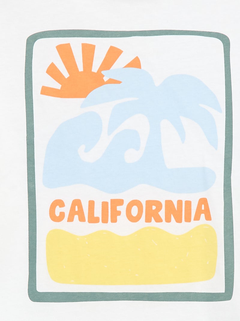 T-shirt à manches courtes imprimé Blanc - Kiabi