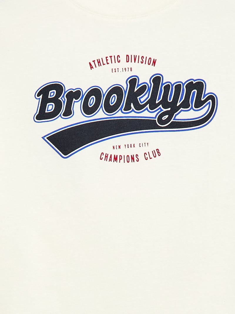 T-shirt à manches courtes imprimé Blanc - Kiabi