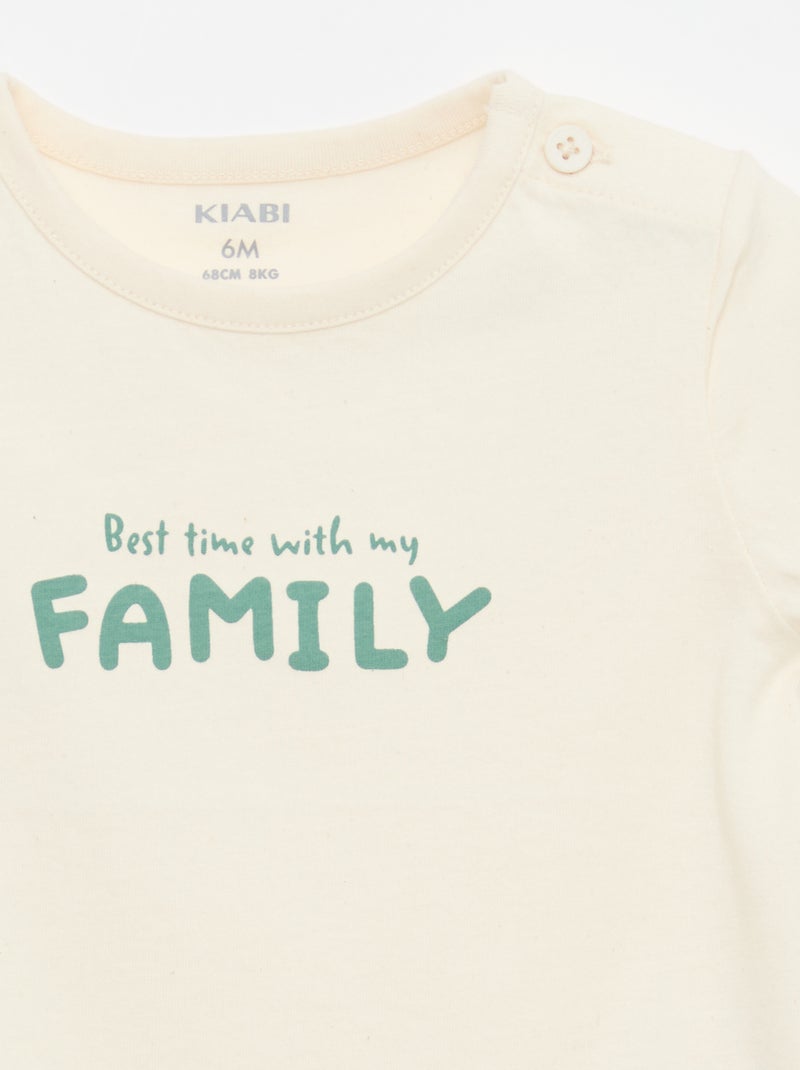 T-shirt à manches courtes imprimé Blanc - Kiabi