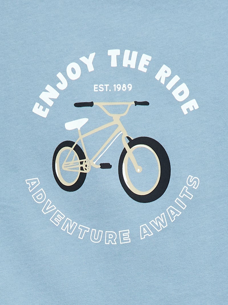 T-shirt à manches courtes imprimé Bleu - Kiabi