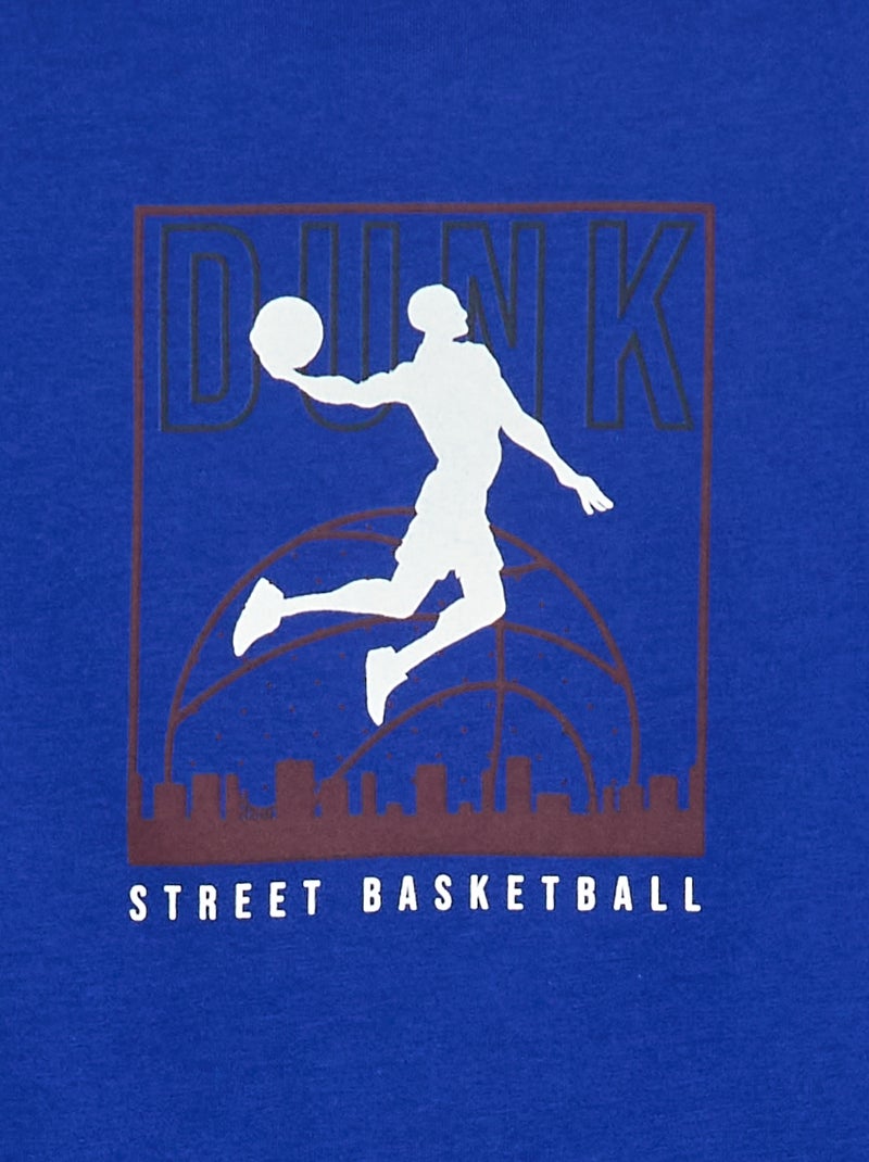 T-shirt à manches courtes imprimé Bleu - Kiabi