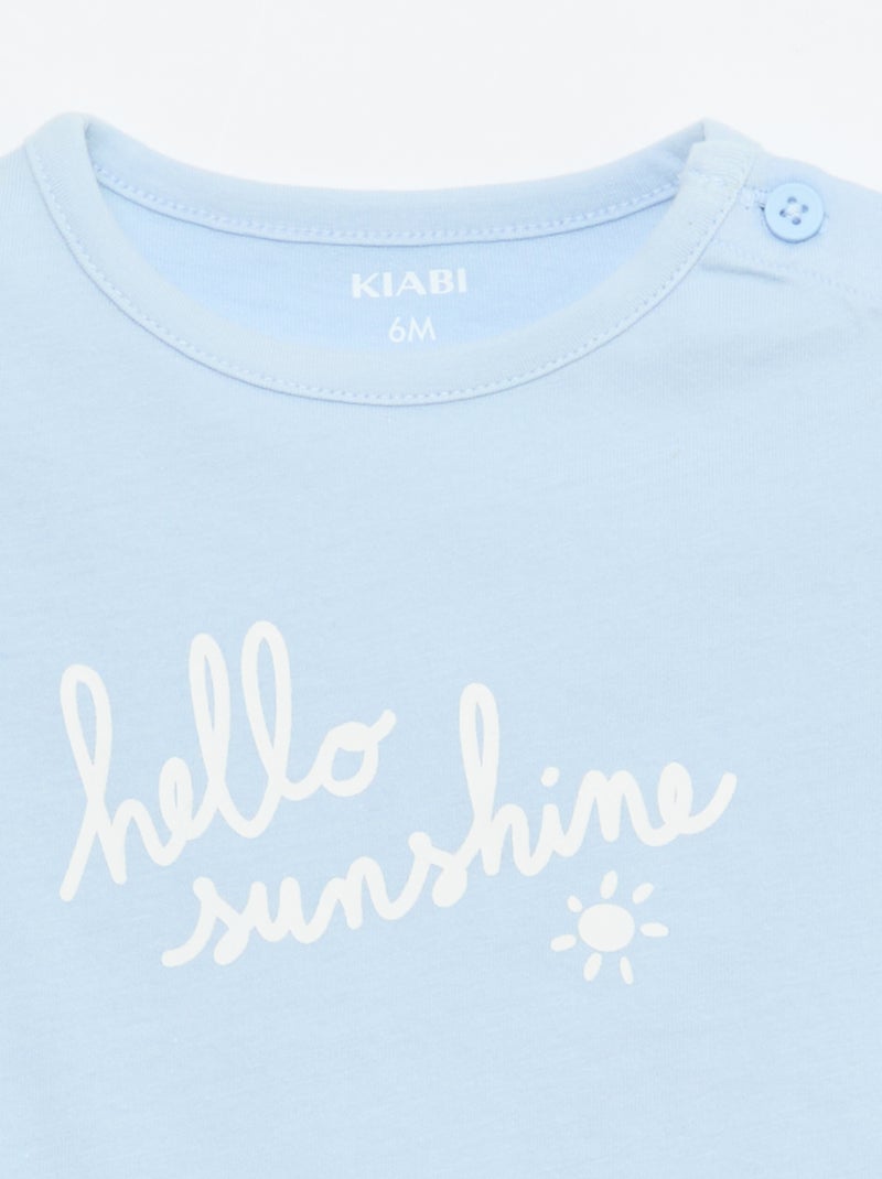 T-shirt à manches courtes imprimé Bleu - Kiabi