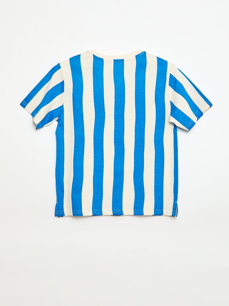 T-shirt à manches courtes imprimé Bleu - Kiabi