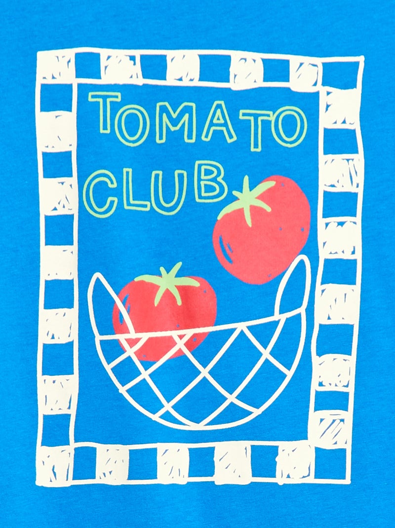 T-shirt à manches courtes imprimé Bleu - Kiabi