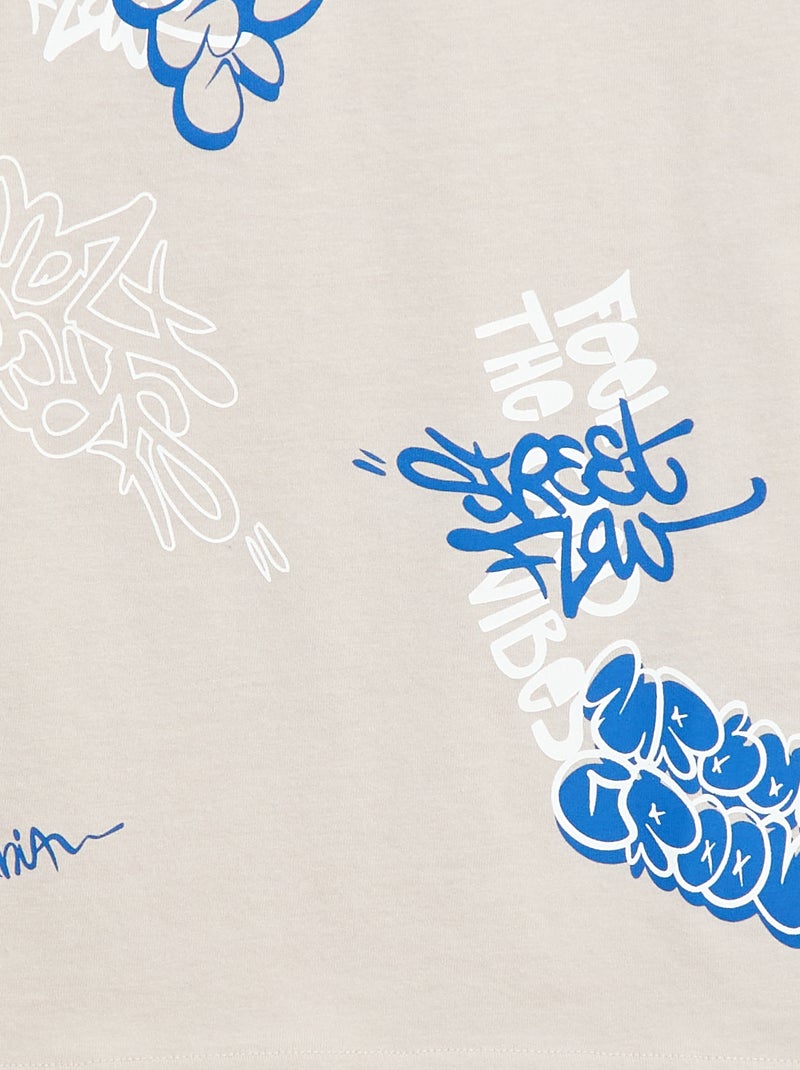 T-shirt à manches courtes imprimé Gris - Kiabi