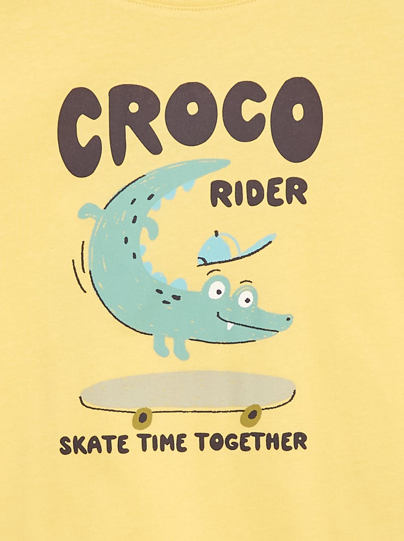 T-shirt à manches courtes imprimé Jaune - Kiabi