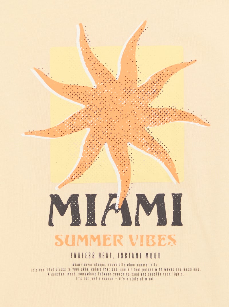 T-shirt à manches courtes imprimé Jaune - Kiabi