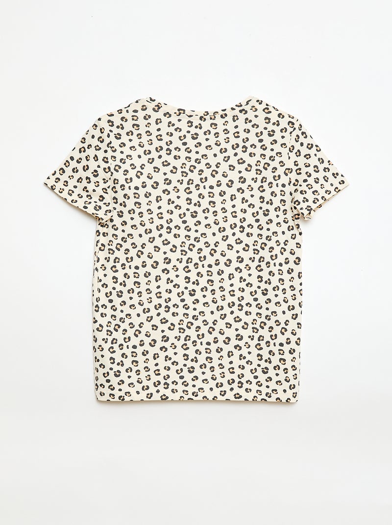 T-shirt à manches courtes imprimé leopard - Kiabi