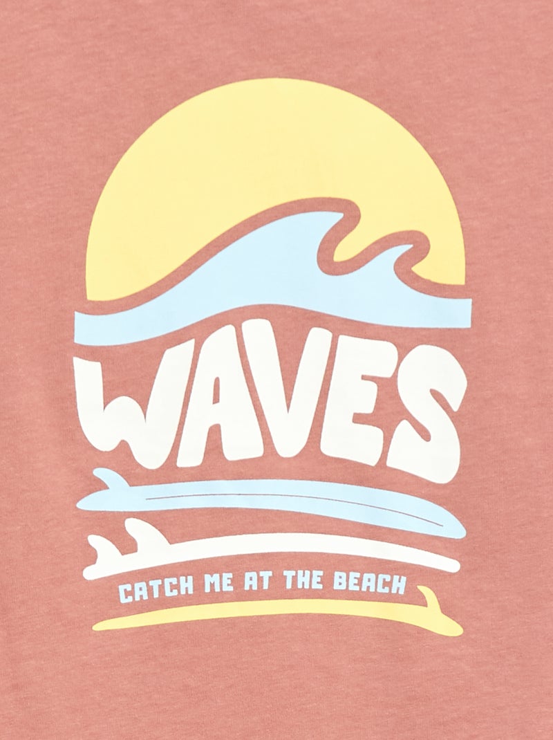 T-shirt à manches courtes imprimé Rose - Kiabi