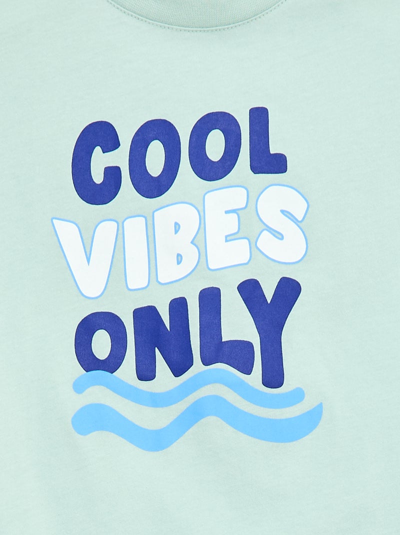 T-shirt à manches courtes imprimé Vert - Kiabi