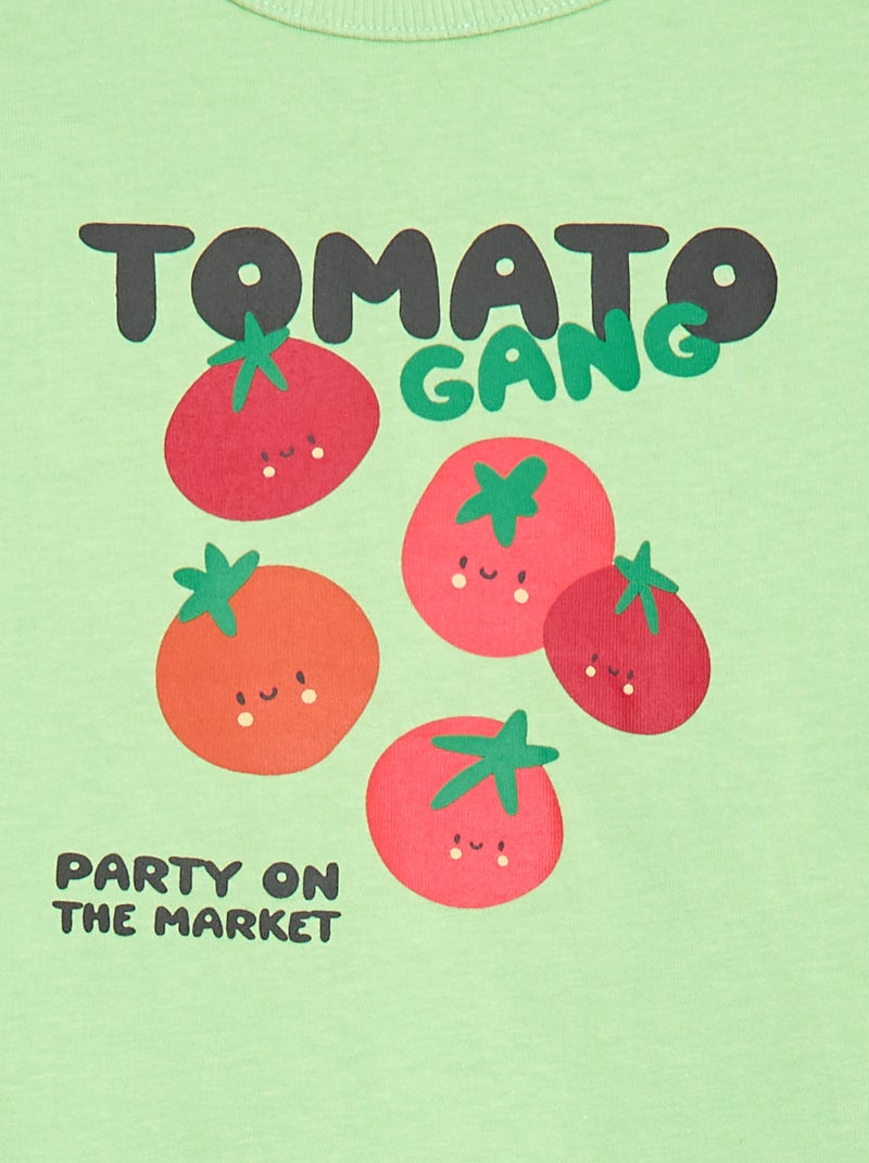 T-shirt à manches courtes imprimé Vert - Kiabi