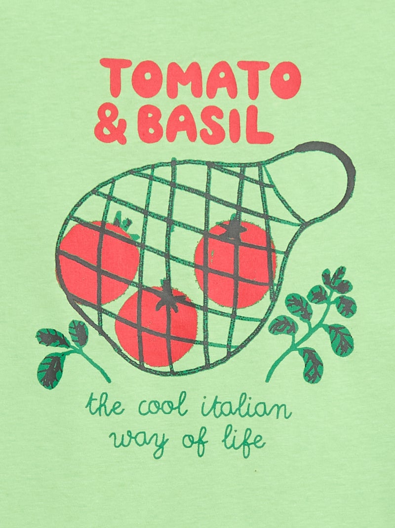 T-shirt à manches courtes imprimé Vert - Kiabi