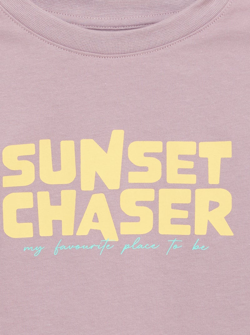 T-shirt à manches courtes imprimé Violet - Kiabi