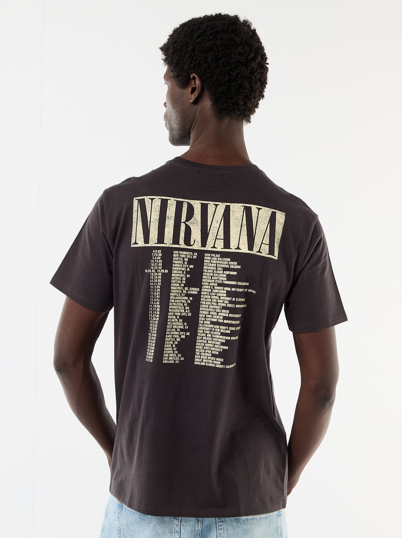T-shirt à manches courtes 'Nirvana' Noir - Kiabi