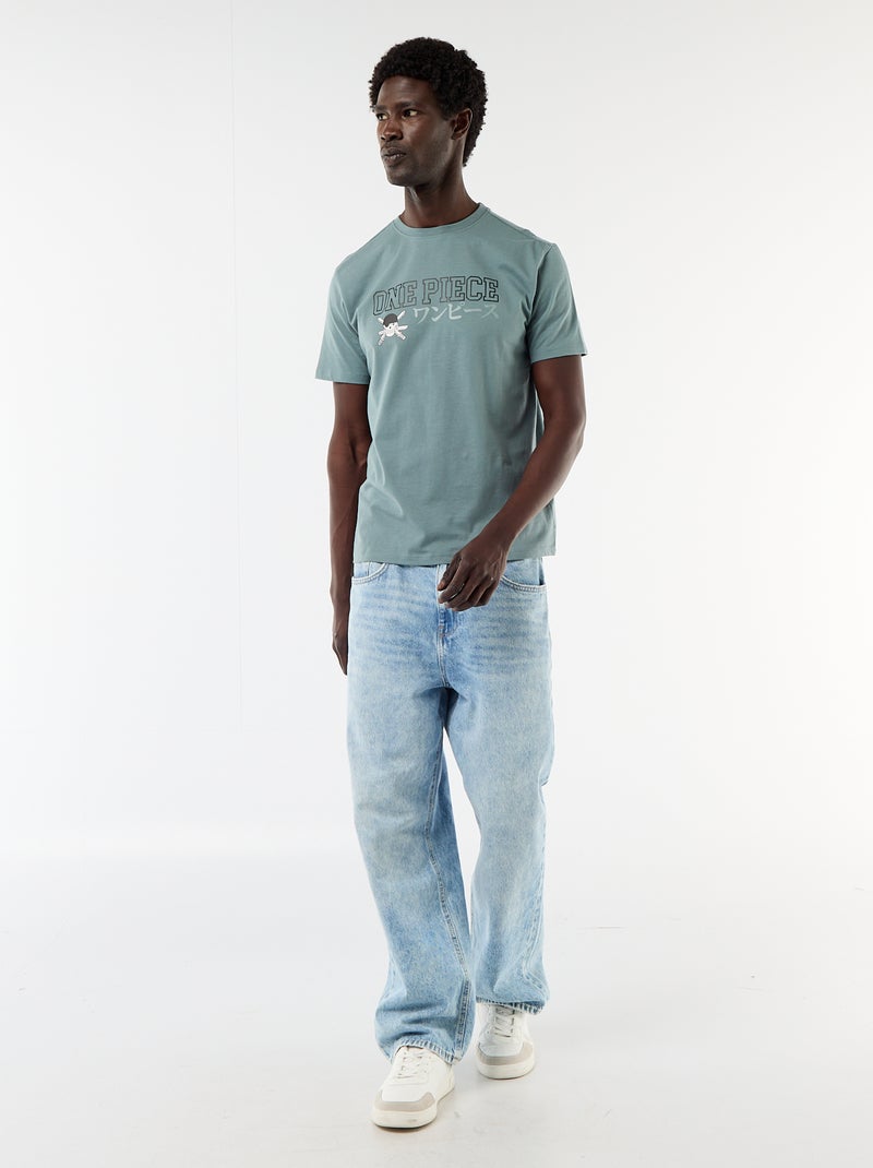 T-shirt à manches courtes 'One Piece' Bleu - Kiabi