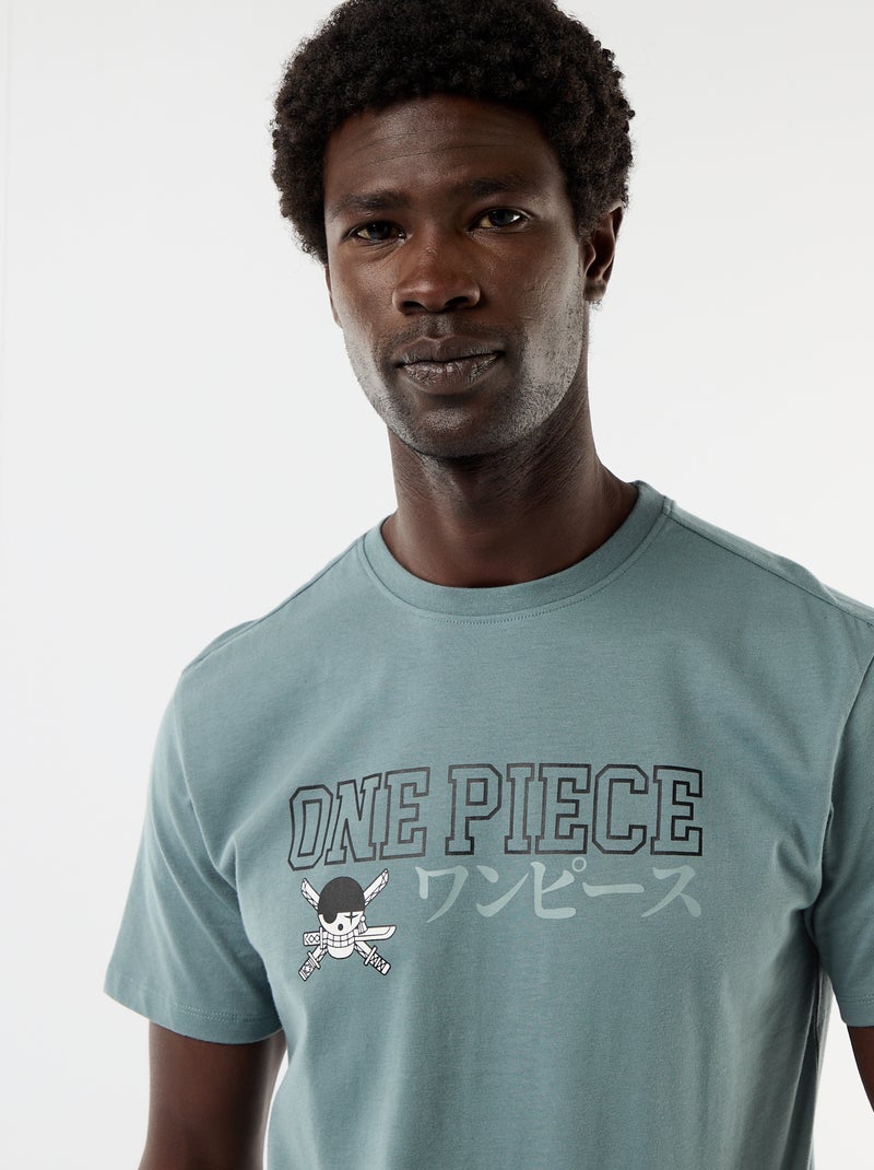 T-shirt à manches courtes 'One Piece' Bleu - Kiabi