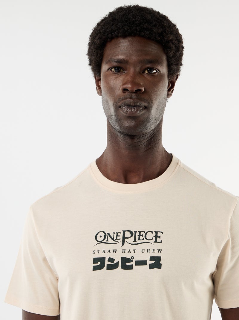 T-shirt à manches courtes 'One Piece' Gris - Kiabi