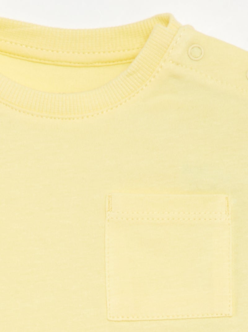 T-shirt à manches courtes uni Jaune - Kiabi