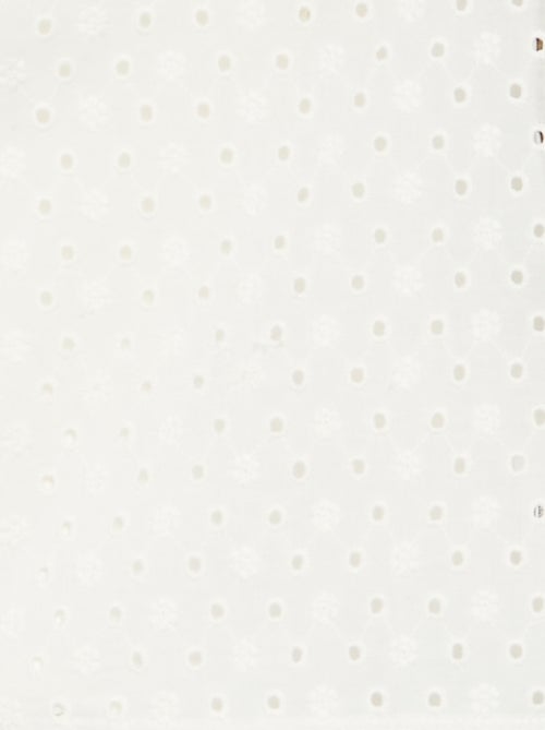 T-shirt à manches courtes volantées et broderies anglaises - Kiabi