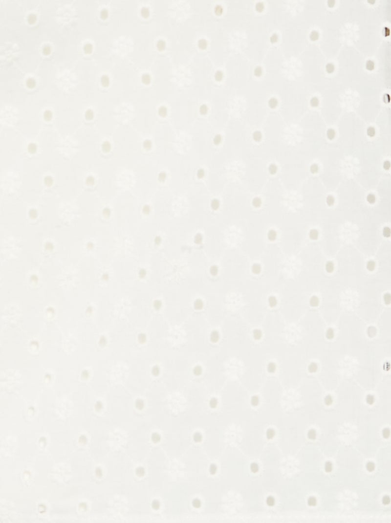 T-shirt à manches courtes volantées et broderies anglaises Blanc - Kiabi