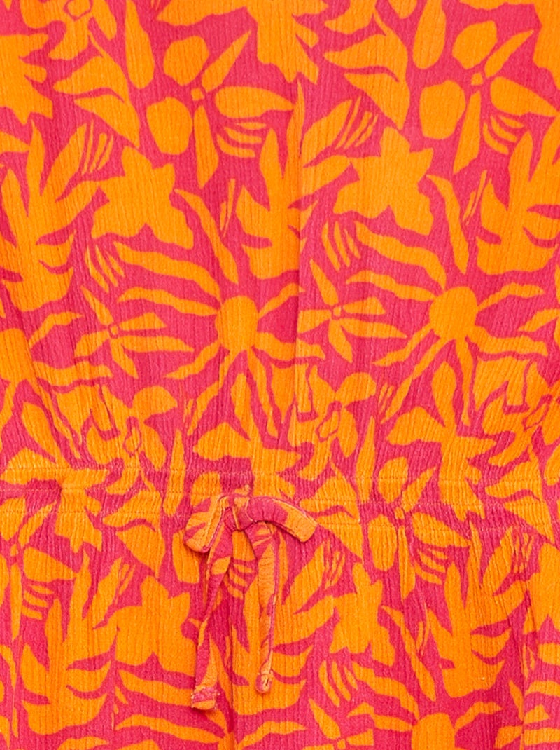 T-shirt à manches courtes volantées Rose - Kiabi