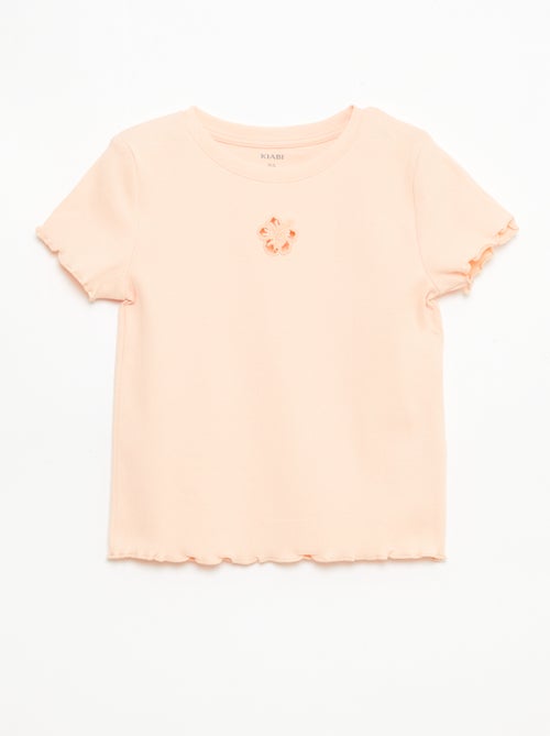 T-shirt à manches courtesavec forme ajourée - Kiabi