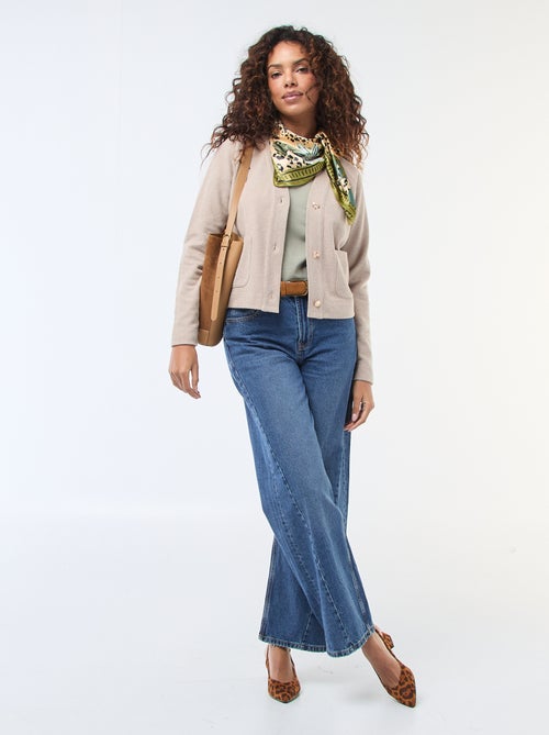 T-shirt à manches longue et col rond - Kiabi