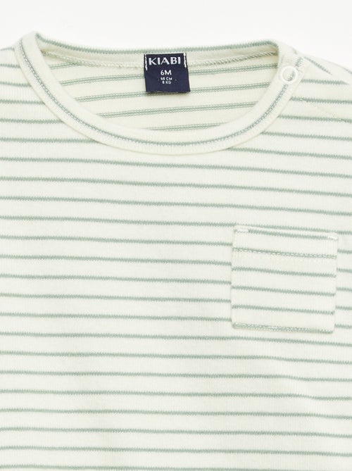 T-shirt à manches longues à motif rayé - Kiabi