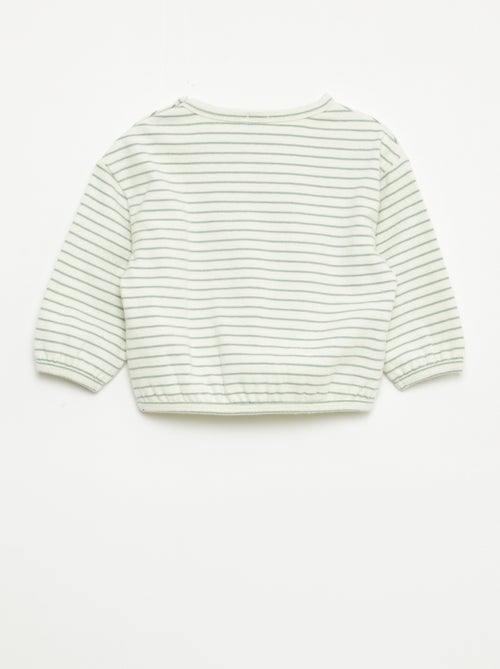 T-shirt à manches longues à motif rayé - Kiabi