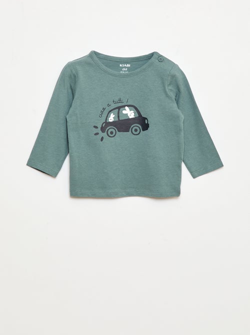 T-shirt à manches longues avec animation - Kiabi