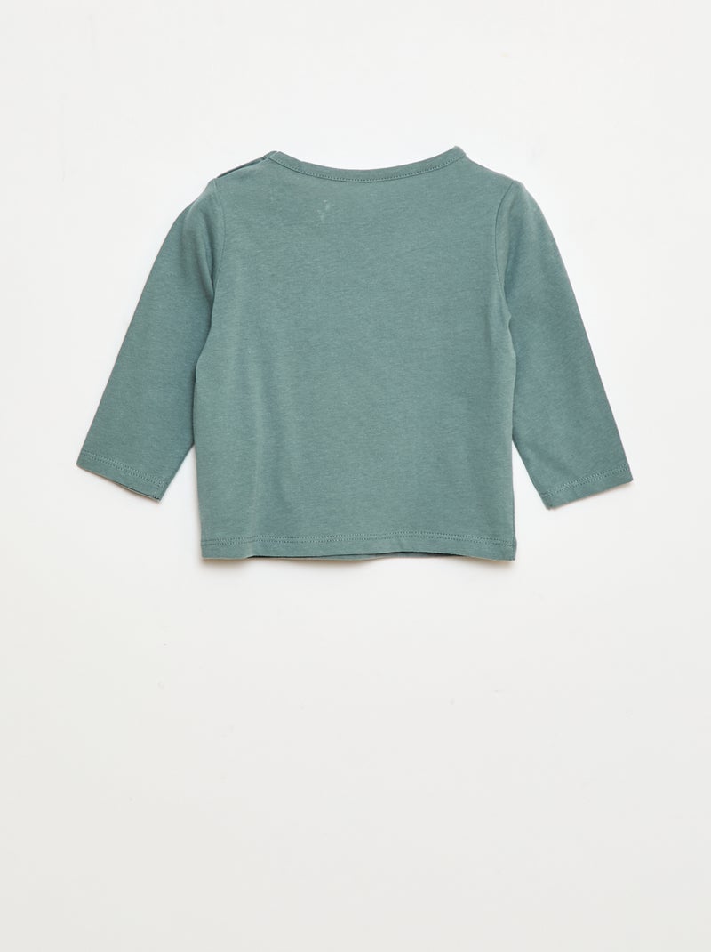 T-shirt à manches longues avec animation Bleu - Kiabi