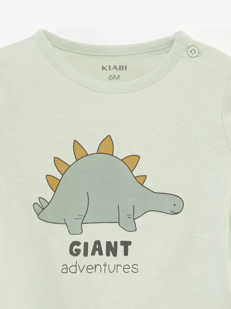 T-shirt à manches longues avec animation Bleu - Kiabi