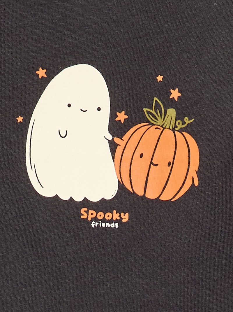 T-shirt à manches longues avec animation Gris - Kiabi
