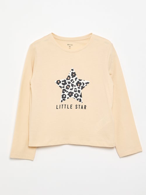 T-shirt à manches longues avec imprimé - Kiabi