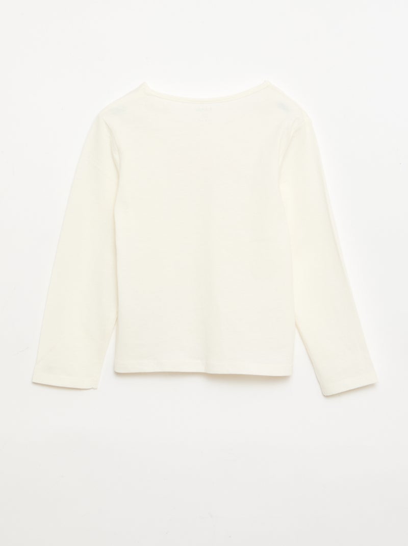 T-shirt à manches longues avec imprimé Blanc - Kiabi