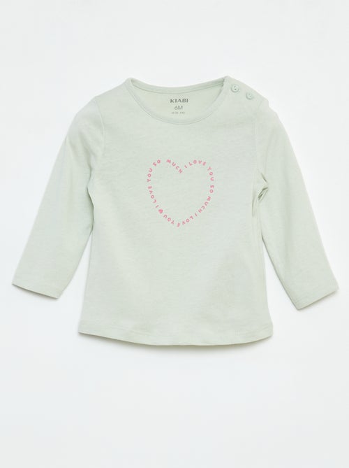 T-shirt à manches longues avec imprimé - Kiabi