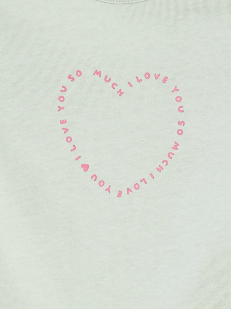 T-shirt à manches longues avec imprimé Bleu - Kiabi