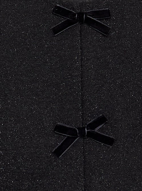 T-shirt à manches longues en maille brillante avec nœuds - Kiabi